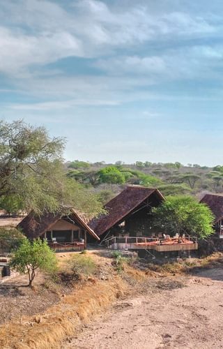 Aerial view bush manor Jongomero Laba Laba Ruaha Tanzania Aerial view bush manor Jongomero Laba Laba Ruaha Tanzania