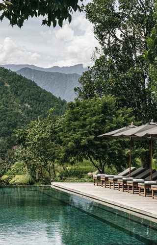 Amankora Bhutan Punakha Lodge Pool Amankora Bhutan Punakha Lodge Pool