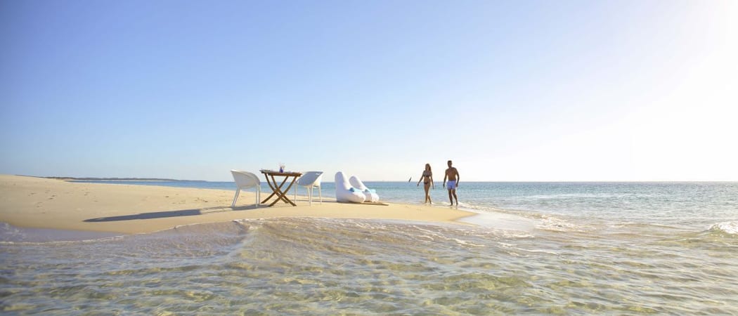 Azura Benguerra North Point beach picnic with guests