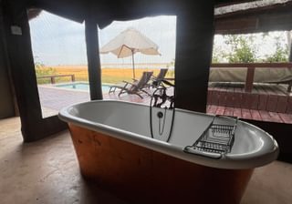 Bathtub Outdoor bathrrom Royal Zambezi Lodge Zambia Bathtub Outdoor bathrrom Royal Zambezi Lodge Zambia
