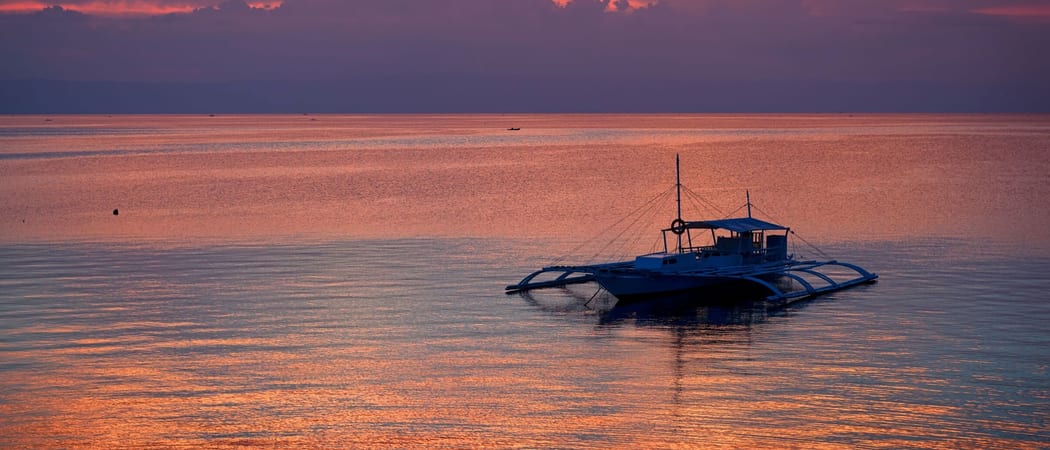 Boat Sunset Bohol Philippines