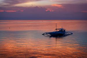 Boat Sunset Bohol Philippines