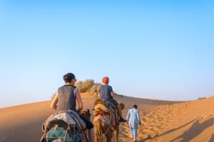 Camel Riding In The  Thar  Desert