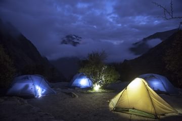 Campsite at night Inca Trail Peru Campsite at night Inca Trail Peru