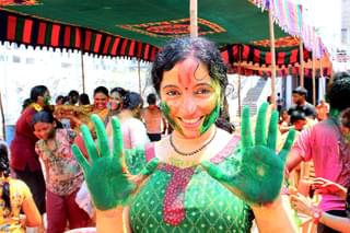 Celebrations of Holi Festival with colours Visakhapatnam India min