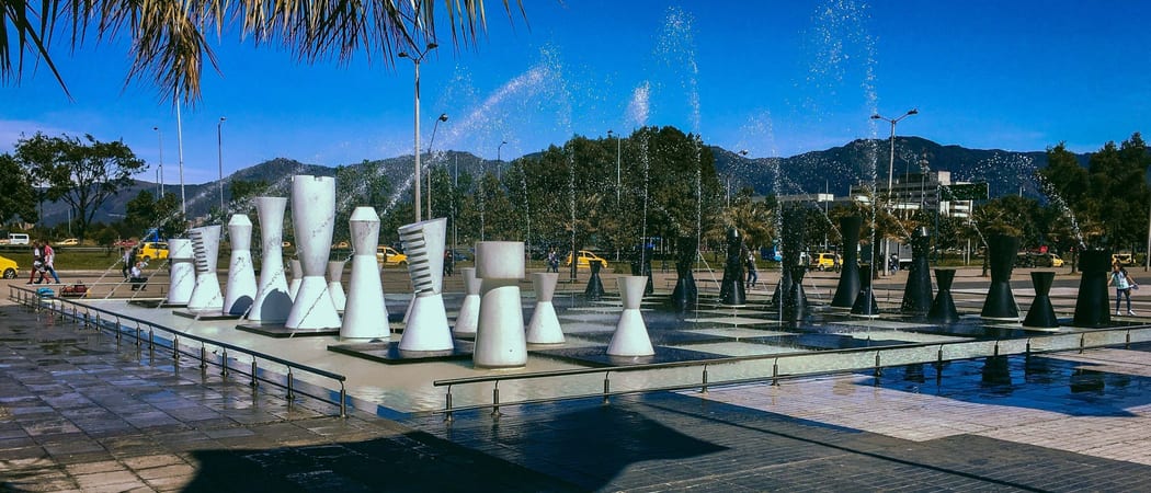Chess sculpture Bogota Colombia min