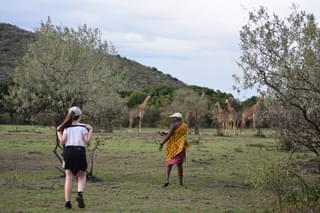 Children On A Bush Walk At Saruni Mara