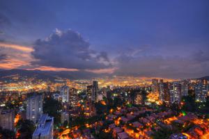 Cityscape night Medellin