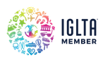 Colour white background IGLTA MEMBER logo