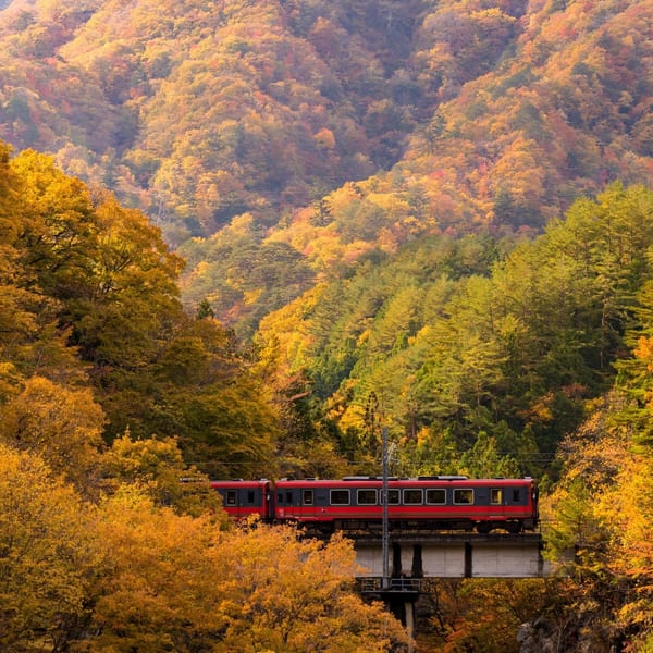Commuter train in Fukushima Japan