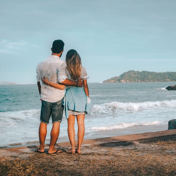 Couple on beach in Rio de Janeiro Brazil Canva Pro