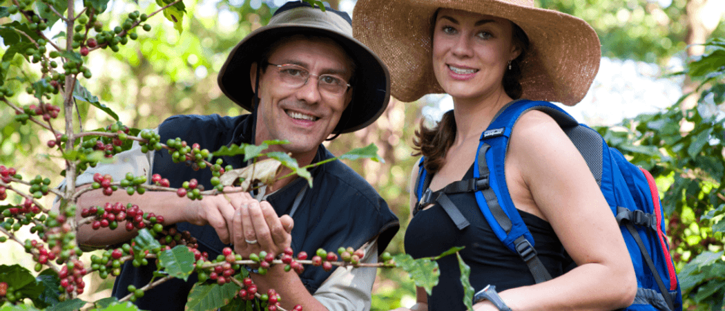 Couple on coffee tour