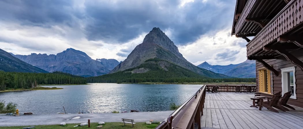 Deck Many Glacier Hotel US