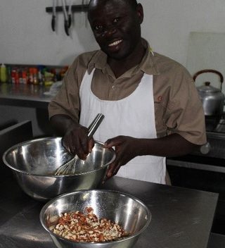 Dickson Cooks Pecan Pie At  Kuthengo