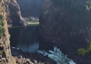 Dry Victoria Falls From The Bridge In October