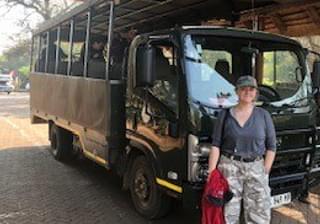 Emily With The Safari Vehicle