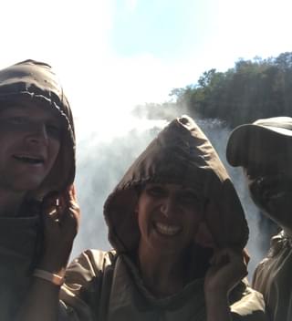 Enjoying The Spray At Victoria Falls