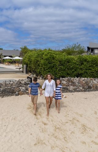 Family Beach Finch Bay Galapagos
