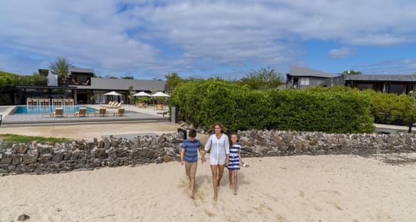 Family Beach Finch Bay Galapagos