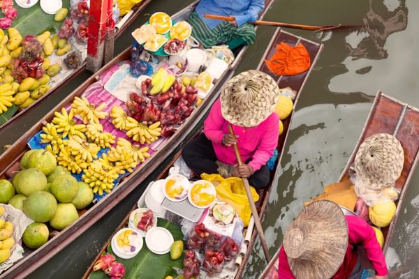 Floating markets bangkok Thailand aerial view colourful Canva Pro Floating markets bangkok Thailand aerial view colourful Canva Pro