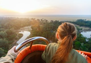 Girl Hot Air Ballooning In The Masai Mara Girl Hot Air Ballooning In The Masai Mara