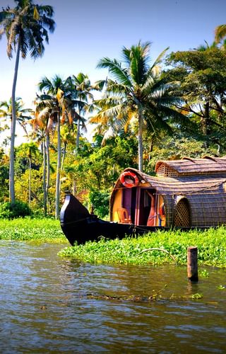 Houseboat Through The Reeds In Kerala