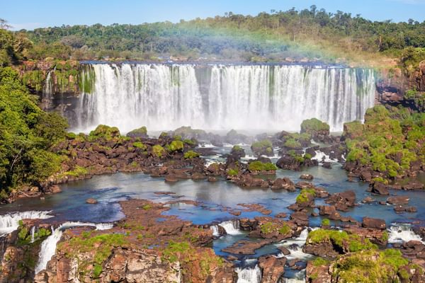 Iguazu falls Brazil with a rainbow Iguazu falls Brazil with a rainbow