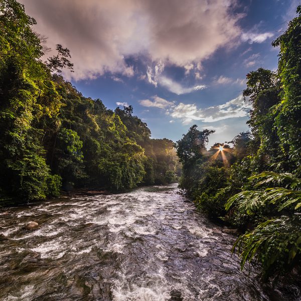 Kurching landscape stram Borneo Destination Asia photo
