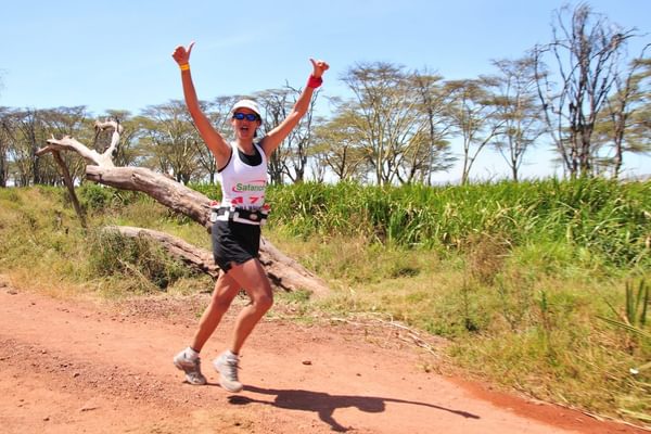 Lewa Safari Marathon happy runner Lewa Safari Marathon happy runner