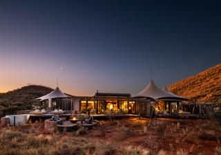 Loapi firepit at dusk Tswalu Safari lodge South Africa