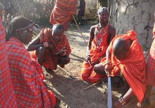Maasai With Their Weapons