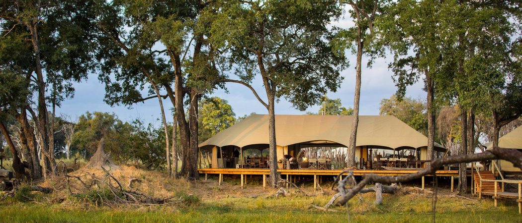 Main area Duba Explorers Camp Okavango Botswana Wetu