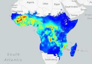 Malaria Map In 2015 Source Map Ox Ac Uk The Malaria Atlas Project