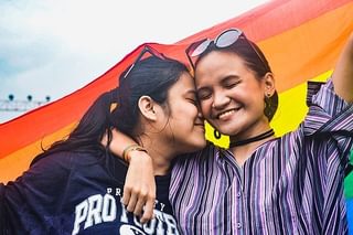 Metro Manila Pride women with flag Metro Manila Pride women with flag