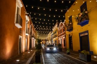 Mexico Puebla alleyway night Mexico Puebla alleyway night