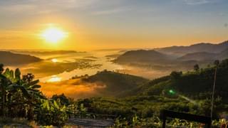 Morning Sunlight Mekong River Phu Huay Isan Sangkhom Distric