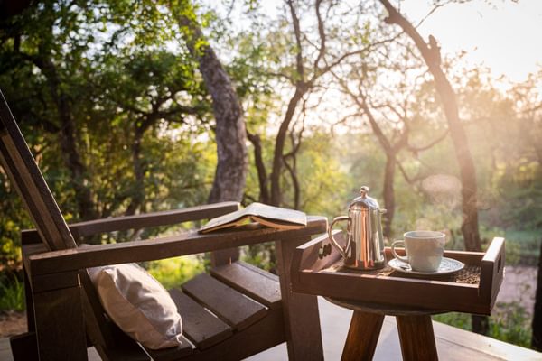 Morning coffee private deck Kambaku River Sands Kruger South Africa min Morning coffee private deck Kambaku River Sands Kruger South Africa min