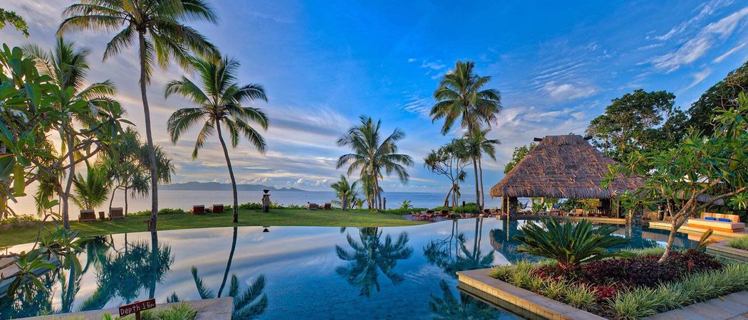 Nanuku resort fiji pacific harbour infinity pool view palmtrees jpg