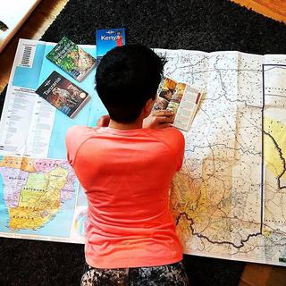 Naomi planning the route Naomi planning the route