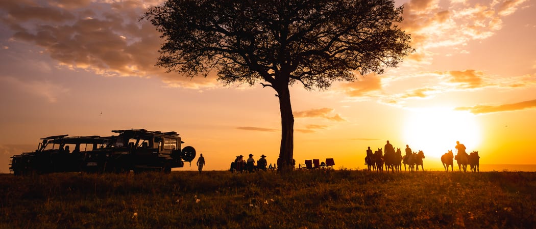 Sunset, Mara, Riding, Kenya