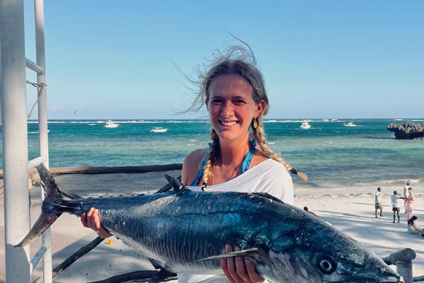 Otti with a fish Watamu Kenya Otti with a fish Watamu Kenya