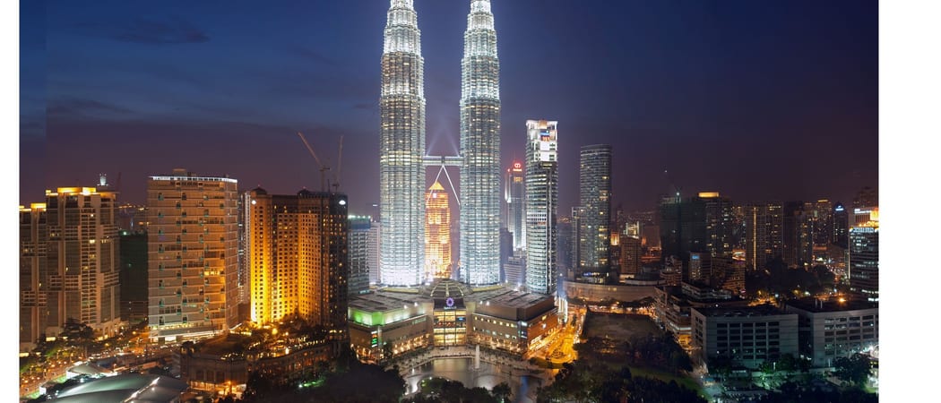 Petronas Twin Towers at night Kuala Lumpur Malaysia