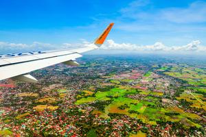 Plane over Manila from Cebu Philippines