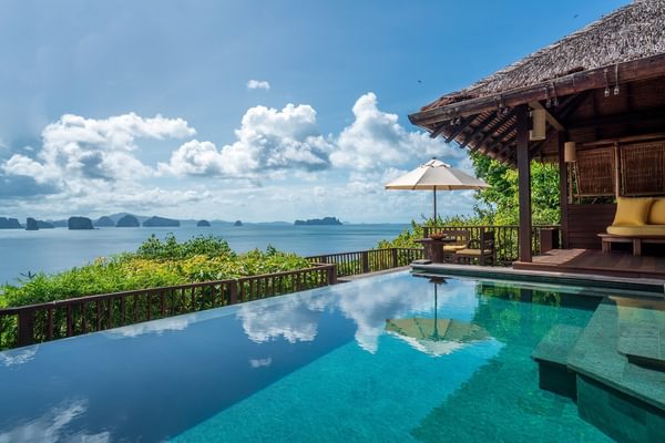 Pool balcony view Six Senses Ya Noi Phang Nga Bay Thailand Pool balcony view Six Senses Ya Noi Phang Nga Bay Thailand
