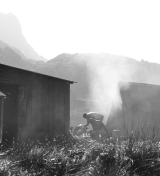 Porters Cooking Bugata Camp Porters Cooking Bugata Camp