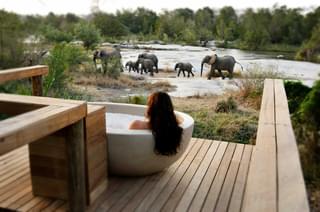 Private Granite Suites Outside Riverview Elephants bath South Africa
