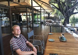 Relaxing On Deck At Thorntree River Lodge At Livingstone Near Victoria Falls