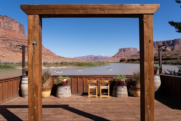 River deck view Red Cliffs Lodge US River deck view Red Cliffs Lodge US