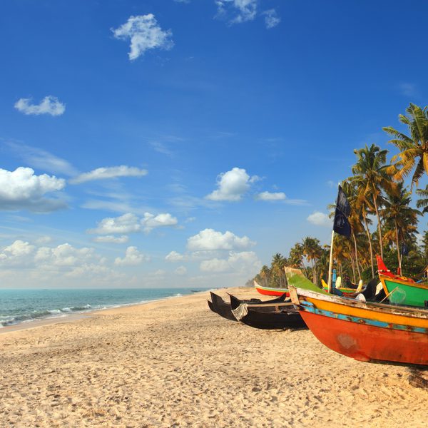 Sand Sea And Boats In Kerala