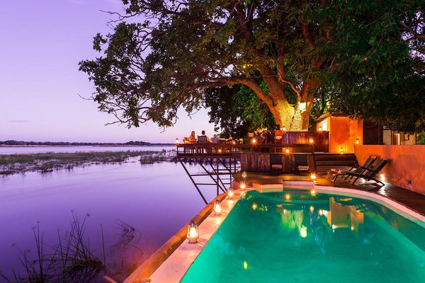 Sausage Tree bar infinity main pool overlooking Zambezi River Sausage Tree bar infinity main pool overlooking Zambezi River
